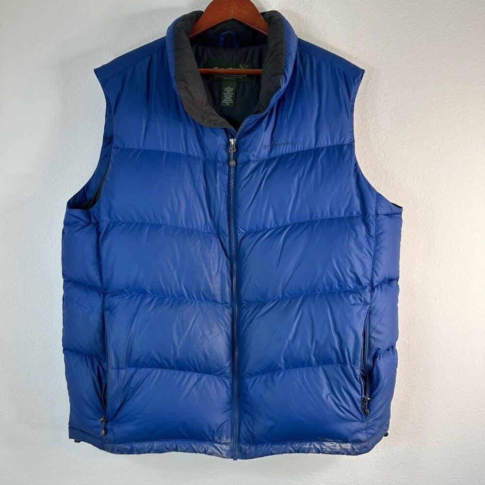 Eddie Bauer Goose Down Blue Puffer Vest Mens XL‎ Nylon Shell EB700 Fill Gropcore
